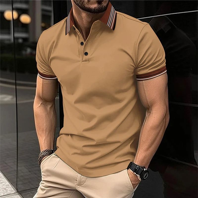 Summer casual polo shirt men