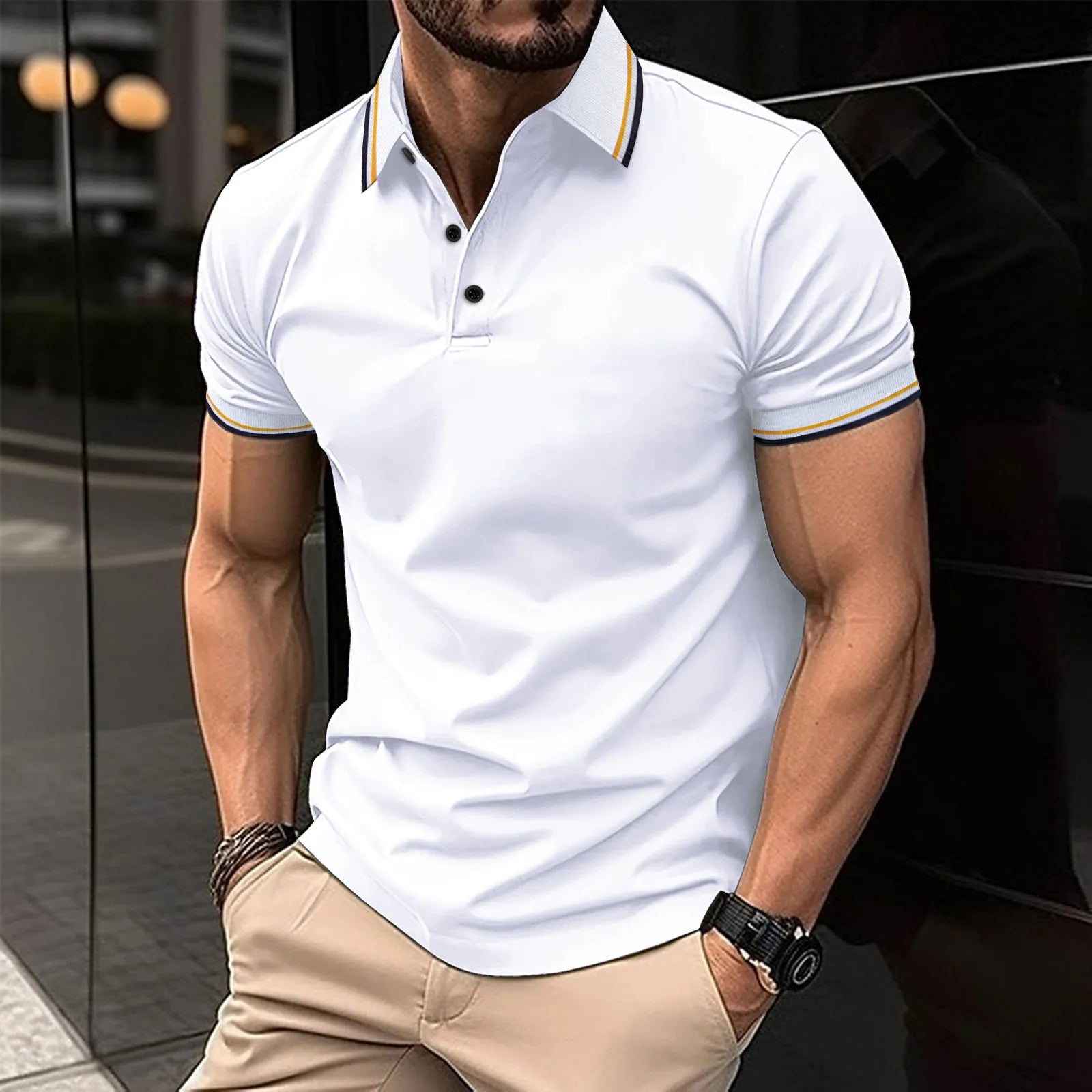 Summer casual polo shirt men