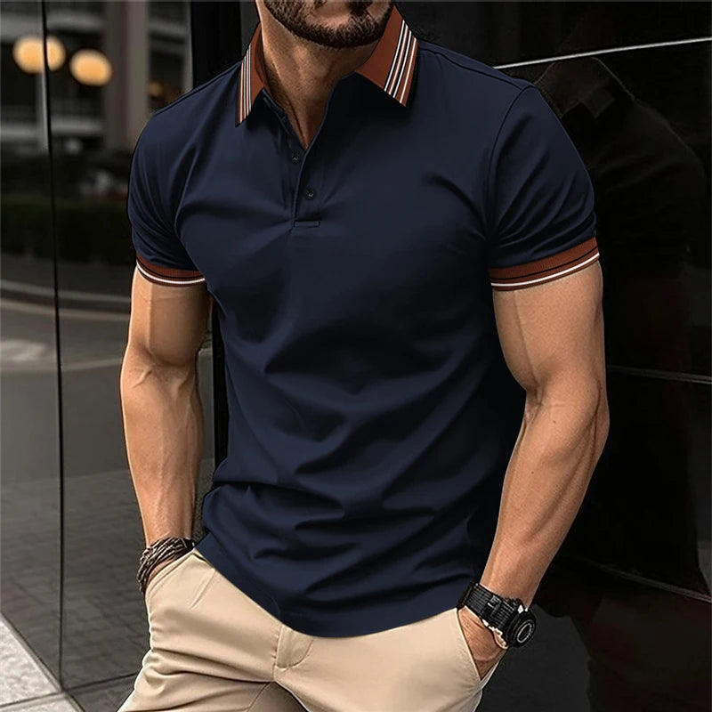 Summer casual polo shirt men