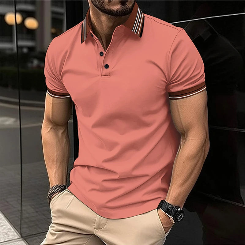 Summer casual polo shirt men