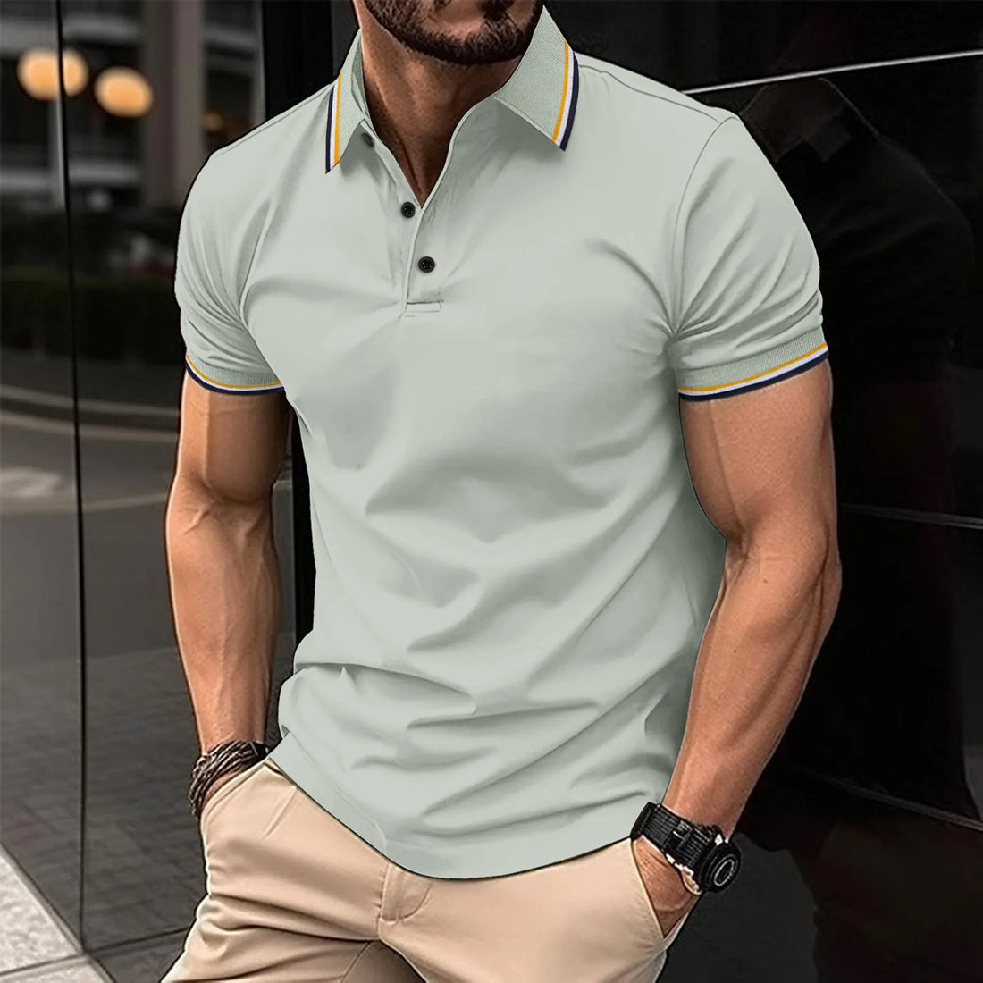 Summer casual polo shirt men