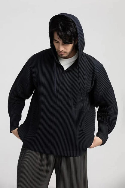 Miyake Pleated Hoodies For Men